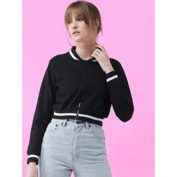 DressBerry Women Crop Varsity Jacket-picture-12