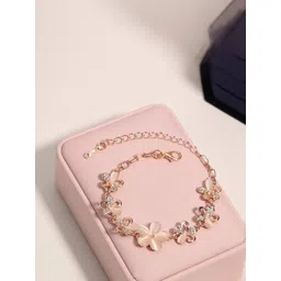 DressBerry Women Cubic Zirconia Rose Gold-Plated Wraparound Bracelet-picture-34