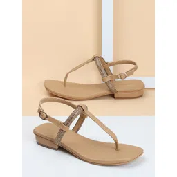 DressBerry Women Embellished Open Toe T-strap flats-picture-16