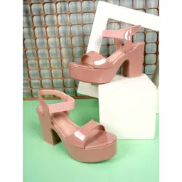 DressBerry Women Embellished Synthetic 3 inches Block Heels Sandals with Buckles-picture-10