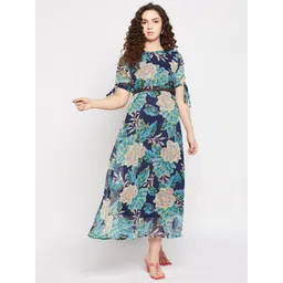 DressBerry Women Floral Print Fit & Flare Maxi Dress-picture-27