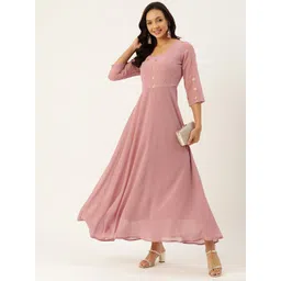 DressBerry Women Floral Print Georgette A-Line Maxi Dress-picture-35