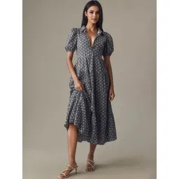 DressBerry Women Floral Printed Gathered or Pleated Casual Fit and Flare Dress-picture-23