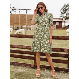 DressBerry Women Floral Printed Shirt Dress-picture-36