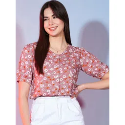 DressBerry Women Floral Printed Shirt Style Top-picture-13