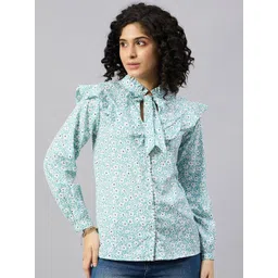 DressBerry Women Floral Printed Tie-Up Neck Shirt Style Top-picture-20