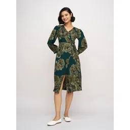 DressBerry Women Floral Printed V-Neck Wrap Dress-picture-18