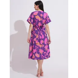 DressBerry Women Floral Printed Wrap Midi Dress image 3