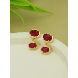 DressBerry Women Gold-Plated Brass Cubic Zirconia Drop Earrings-picture-31