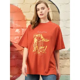 DressBerry Women Graphic Printed Round Neck Oversized T-shirt-picture-21