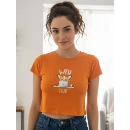 DressBerry Women Graphic Printed Round Neck Pure Cotton Slim Fit T-shirt-picture-24