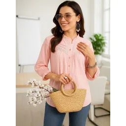 DressBerry Women Mandarin Collar Shirt Style Top-picture-20