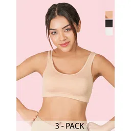 DressBerry Women Pack of 2 Solid Full Coverage Non Padded Non-Wired Workout Bra-picture-36