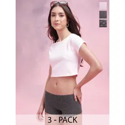 DressBerry Women Pack Of 3 Assorted Mid-Rise Boy Shorts-picture-23