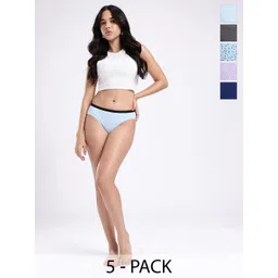 DressBerry Women Pack Of 5 Printed Mid-Rise Hipster Briefs-picture-13