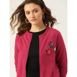 DressBerry Women Pink Solid Sweatshirt-picture-17