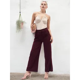 DressBerry Women Relaxed Straight Leg High-Rise Trousers-picture-10