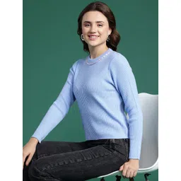 DressBerry Women Ribbed Acrylic Pullover-picture-30