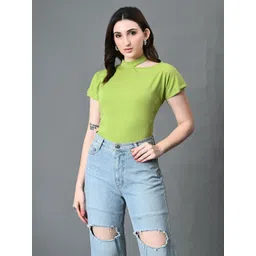 DressBerry Women Ribbed Choker Neck Crop Top-picture-36