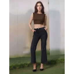 DressBerry Women Round Neck Ribbed Crop Top-picture-34