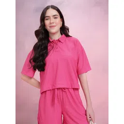 DressBerry Women Seersucker Self Design Co-ords-picture-38