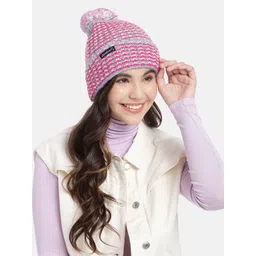 DressBerry Women Self Design Beanie with Pom Pom-picture-18