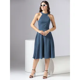 DressBerry Women Solid Fit and Flare Midi Dress-picture-39