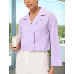 dressberry Women Solid Single Breasted Formal Blazer-picture-11