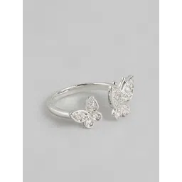 DressBerry Women Stone-Studded Butterfly-Shaped Adjustable Finger Ring-picture-13