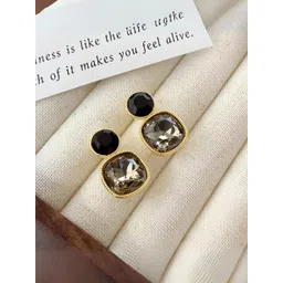 DressBerry Women Stone Studded Square Drop Earrings-picture-30