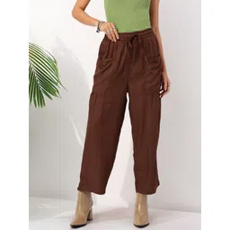 DressBerry Women Stylish Statement Relaxed Fit Trousers with Box Pockets-picture-25