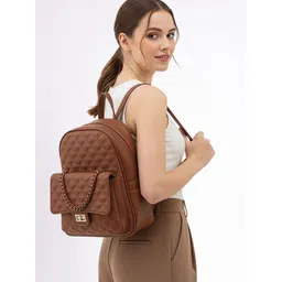 DressBerry Women Textured Backpack With Quilted-image-31