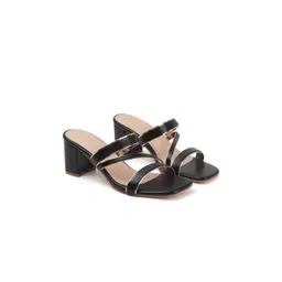 DressBerry Women Textured Party Block Sandals with Buckles-picture-12