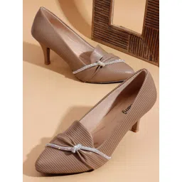 DressBerry Women Textured Slim Heeled Pumps-image-34