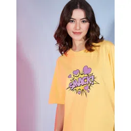 DressBerry Women Typography Printed Round Neck Cotton Relaxed Fit T-shirt-picture-28