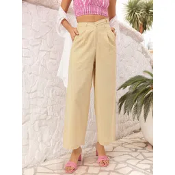 DressBerry Women Urban Elegance Asymmetric Waist Pleated Formal Trousers-picture-27