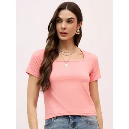 DressBerry Women V-Neck Raw Edge T-shirt-picture-17