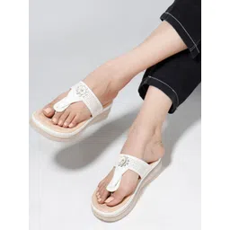 DressBerry Women White Embellished Open Toe Clasual Flats-picture-19