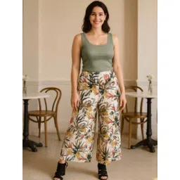 DressBerry Women White Wide Leg Polyester Anti Fit Trousers-picture-27