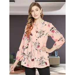 DressBerry Womens Floral Printed Georgette Peplum Top-image-19