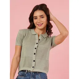 DressBerry Womens Knitted Cotton Shirt Style Top-picture-28