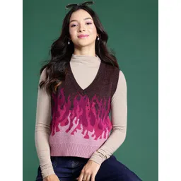 DressBerry Woven Design Acrylic Sweater Vest-picture-13