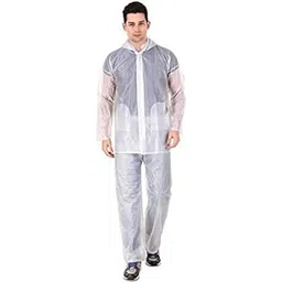 dressify Men's Transparent Light Weight Portable Reusable Hooded Top + Bootom PVC Raincoat XXL Size-picture-15