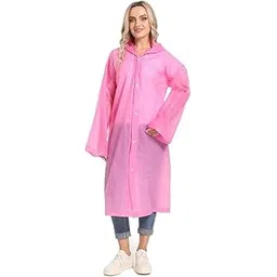 dressify Women/Girl Solid PVC Raincoat With Detachable Hood-picture-10