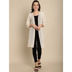 Dressitude Self Design Cotton Open Front Longline Shrug-picture-22