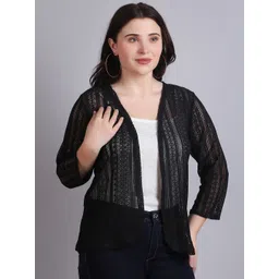 Dressitude Self Design Open Front Cotton Shrug-picture-21