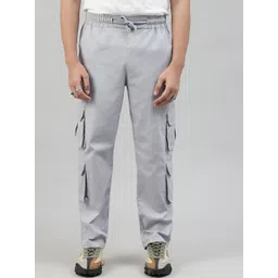 DRIPCULT Men Relaxed Fit Cotton Cargo Track Pants image 1