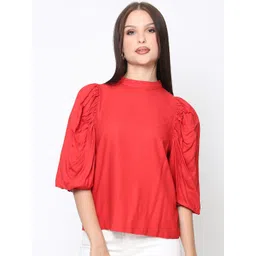 DRIRO Solid Puff Sleeves Top-picture-20