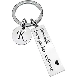 Drive Safe Keychain 26 Letters (A-Z) Keychain Gifts for Boyfriend Couple Husband Dad Birthday Christmas Valentines Day Gift-picture-11