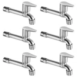 Drizzle VistaMini 6 Pcs Brass Chrome Finish Silver Long Body Bib Cock Set with Foam Flow, LONGVISTAMINI6-picture-29